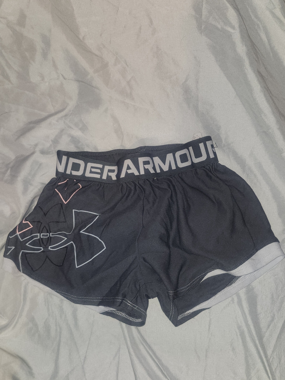 Under Armour Black Girls' Athletic Shorts with Logo Waistband